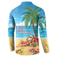 Hawaii Jolly Christmas Button Sweatshirt Xmas Is Better At The Beach