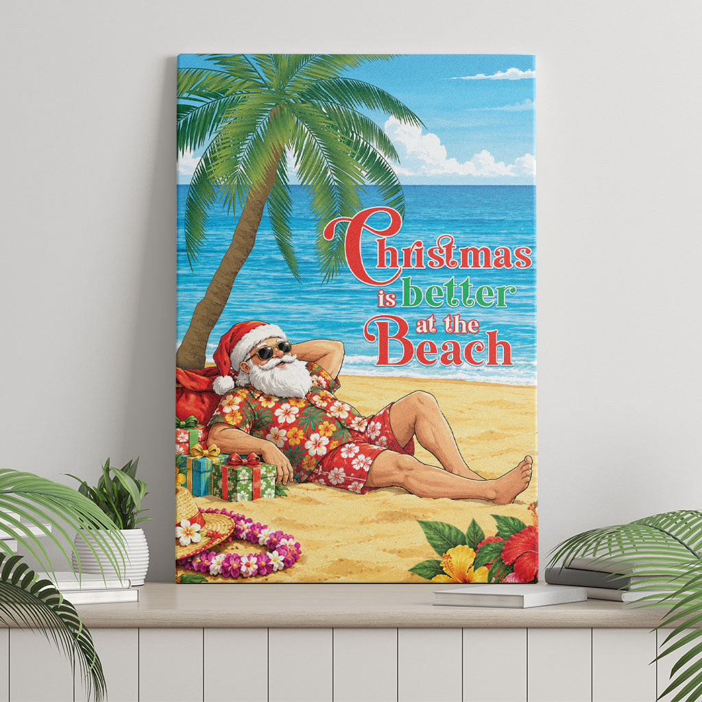 Hawaii Jolly Christmas Canvas Wall Art Xmas Is Better At The Beach LT05 - Polynesian Pride