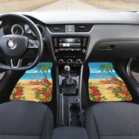 Hawaii Jolly Christmas Car Mats Xmas Is Better At The Beach LT05 Set 2pcs - Front Blue - Polynesian Pride