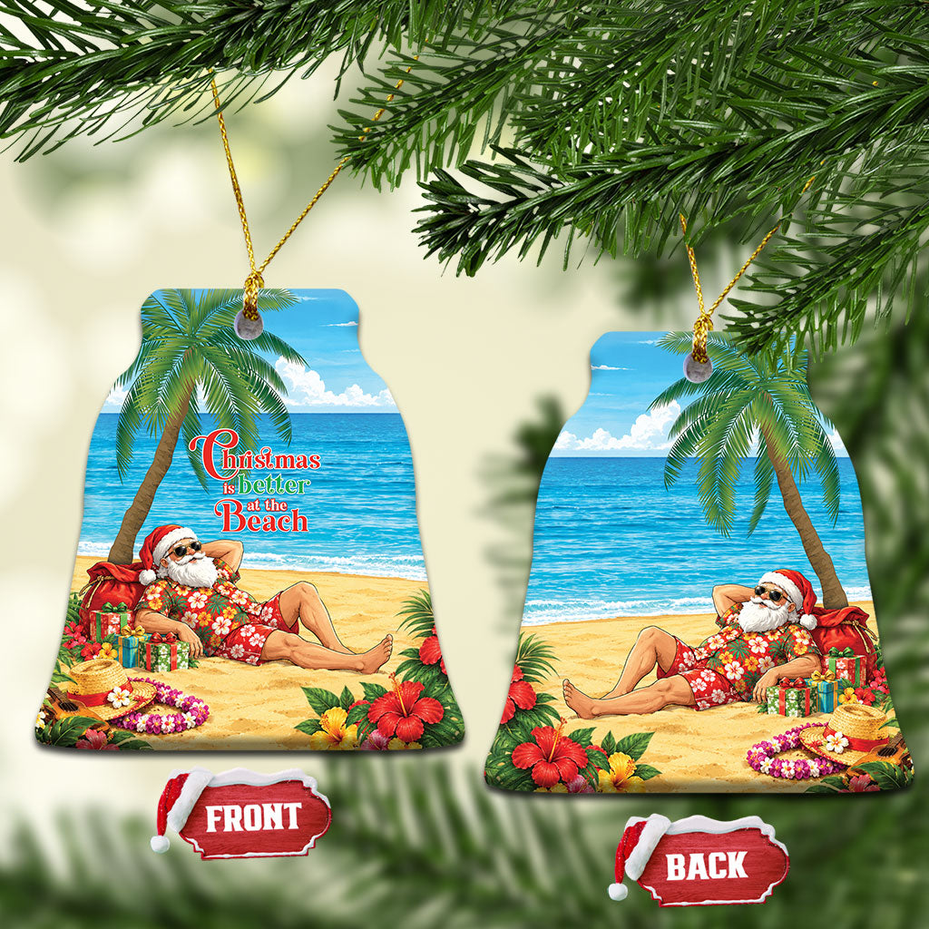 Hawaii Jolly Christmas Ceramic Ornament Xmas Is Better At The Beach