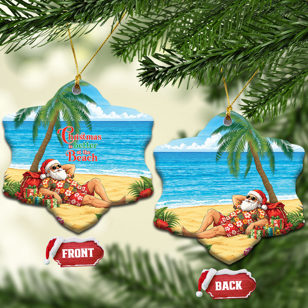 Hawaii Jolly Christmas Ceramic Ornament Xmas Is Better At The Beach