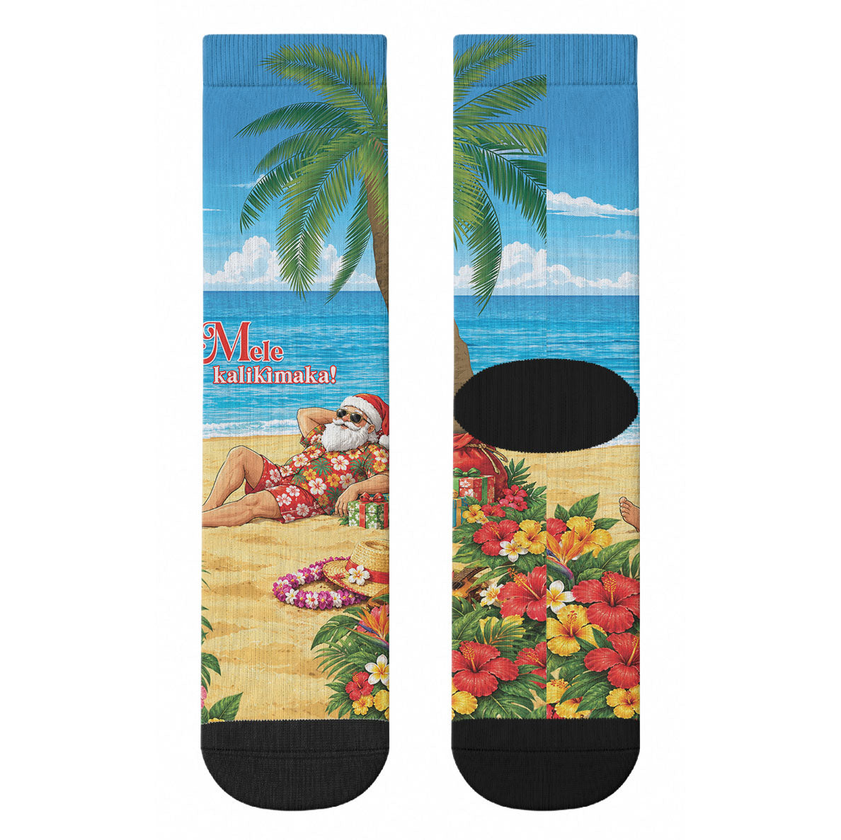 Hawaii Jolly Christmas Crew Socks Xmas Is Better At The Beach LT05 - Polynesian Pride