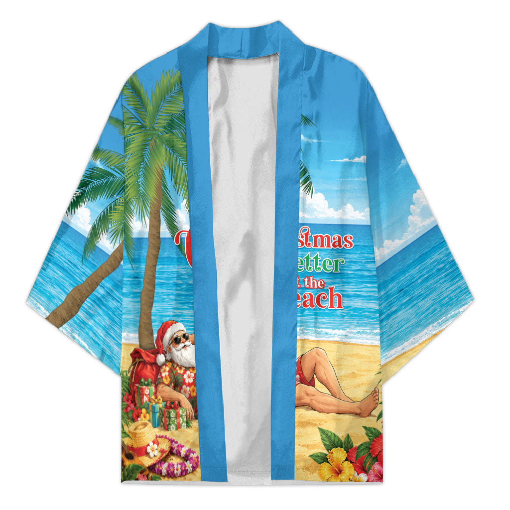 Hawaii Jolly Christmas Kimono Xmas Is Better At The Beach LT05 Unisex Blue - Polynesian Pride