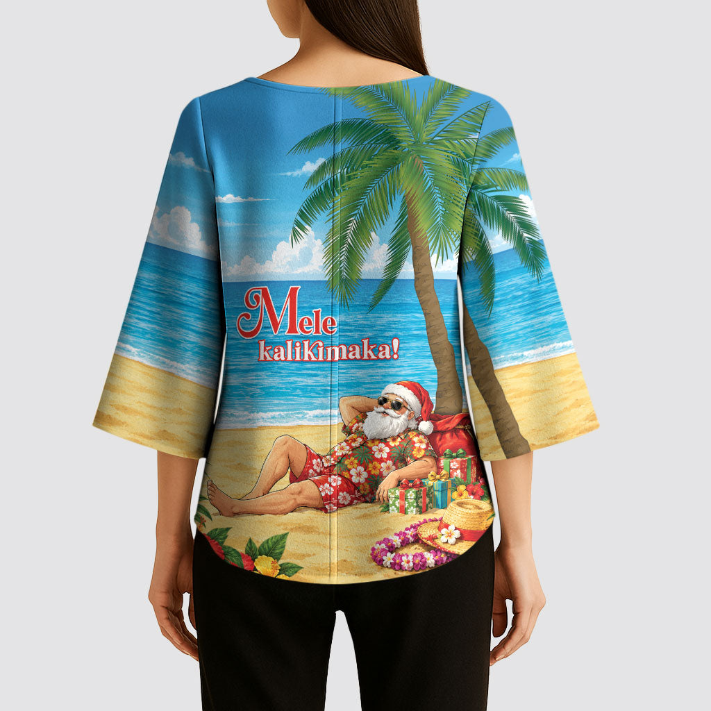 Hawaii Jolly Christmas Kimono Sleeve Blouse Xmas Is Better At The Beach LT05 - Polynesian Pride