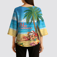 Hawaii Jolly Christmas Kimono Sleeve Blouse Xmas Is Better At The Beach LT05 - Polynesian Pride