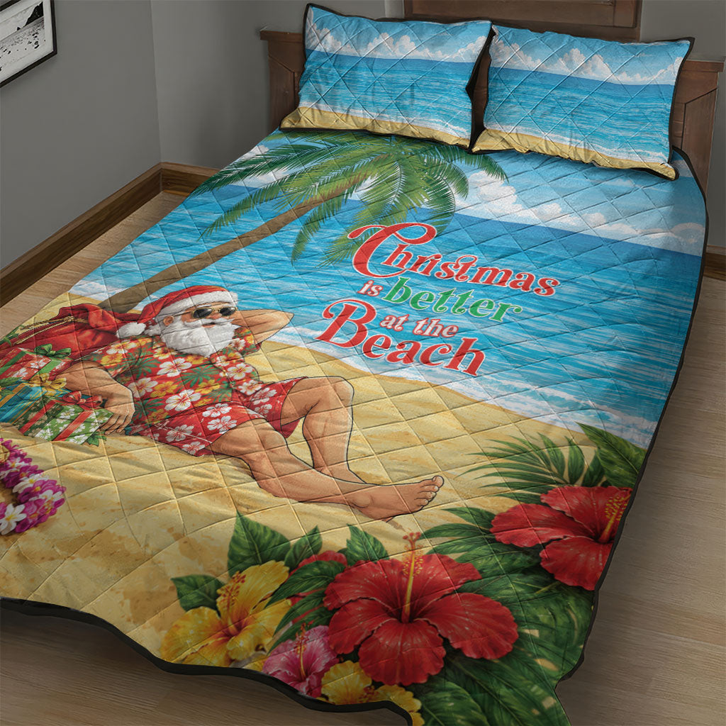 Hawaii Jolly Christmas Quilt Bed Set Xmas Is Better At The Beach LT05 - Polynesian Pride