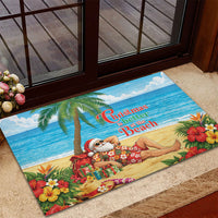 Hawaii Jolly Christmas Rubber Doormat Xmas Is Better At The Beach LT05 - Polynesian Pride