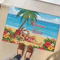 Hawaii Jolly Christmas Rubber Doormat Xmas Is Better At The Beach LT05 - Polynesian Pride