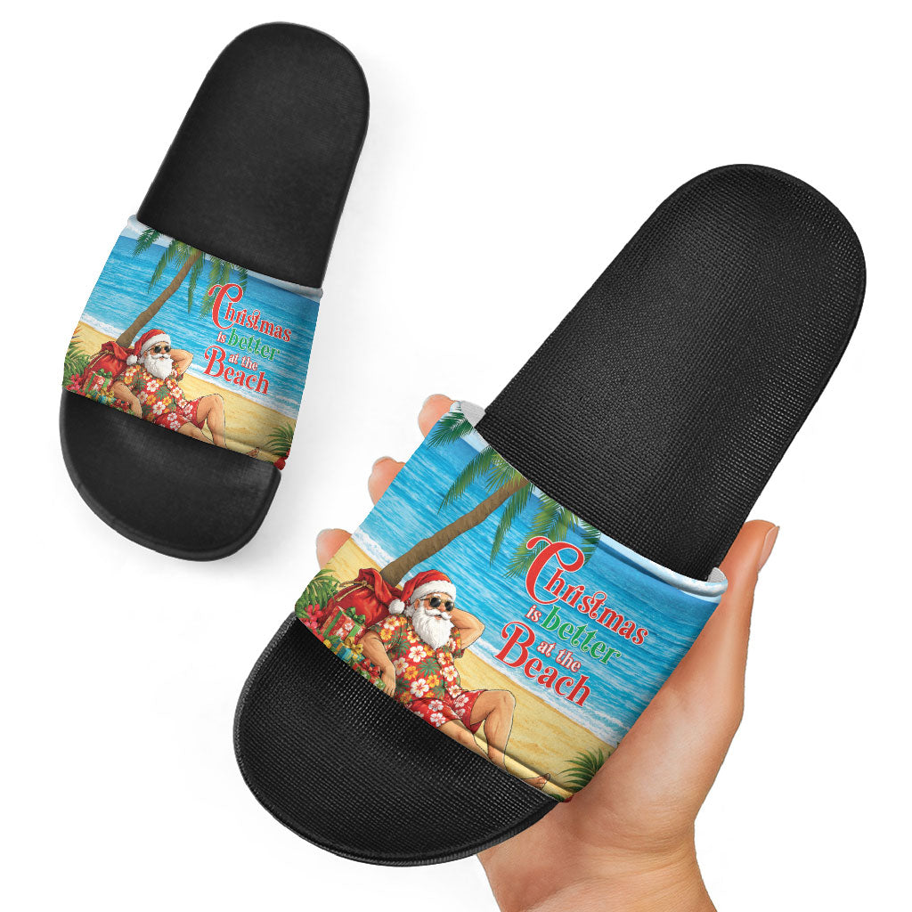 Hawaii Jolly Christmas Slide Sandals Xmas Is Better At The Beach LT05 - Polynesian Pride