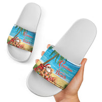 Hawaii Jolly Christmas Slide Sandals Xmas Is Better At The Beach LT05 - Polynesian Pride