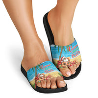 Hawaii Jolly Christmas Slide Sandals Xmas Is Better At The Beach LT05 - Polynesian Pride