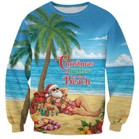 Hawaii Jolly Christmas Sweatshirt Xmas Is Better At The Beach LT05 Unisex Blue - Polynesian Pride