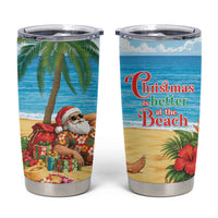 Hawaii Jolly Christmas Tumbler Cup Xmas Is Better At The Beach LT05 Blue - Polynesian Pride