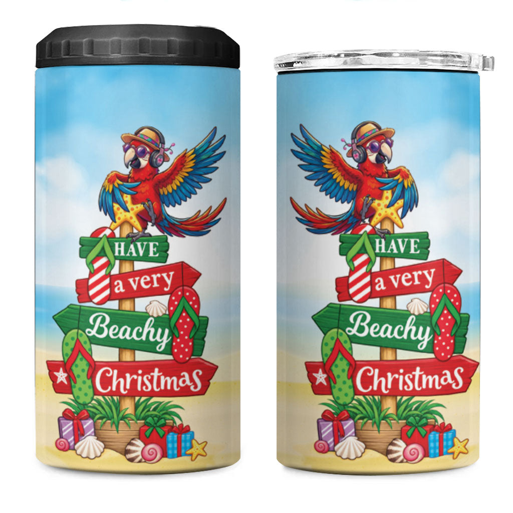 Hawaii Christmas 4 in 1 Can Cooler Tumbler Have A Very Beachy Christmas LT05 One Size: 16 oz Multicolor - Polynesian Pride
