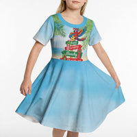 Hawaii Christmas Kid Short Sleeve Dress Have A Very Beachy Christmas LT05 - Polynesian Pride
