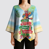 Hawaii Christmas Kimono Sleeve Blouse Have A Very Beachy Christmas LT05 - Polynesian Pride