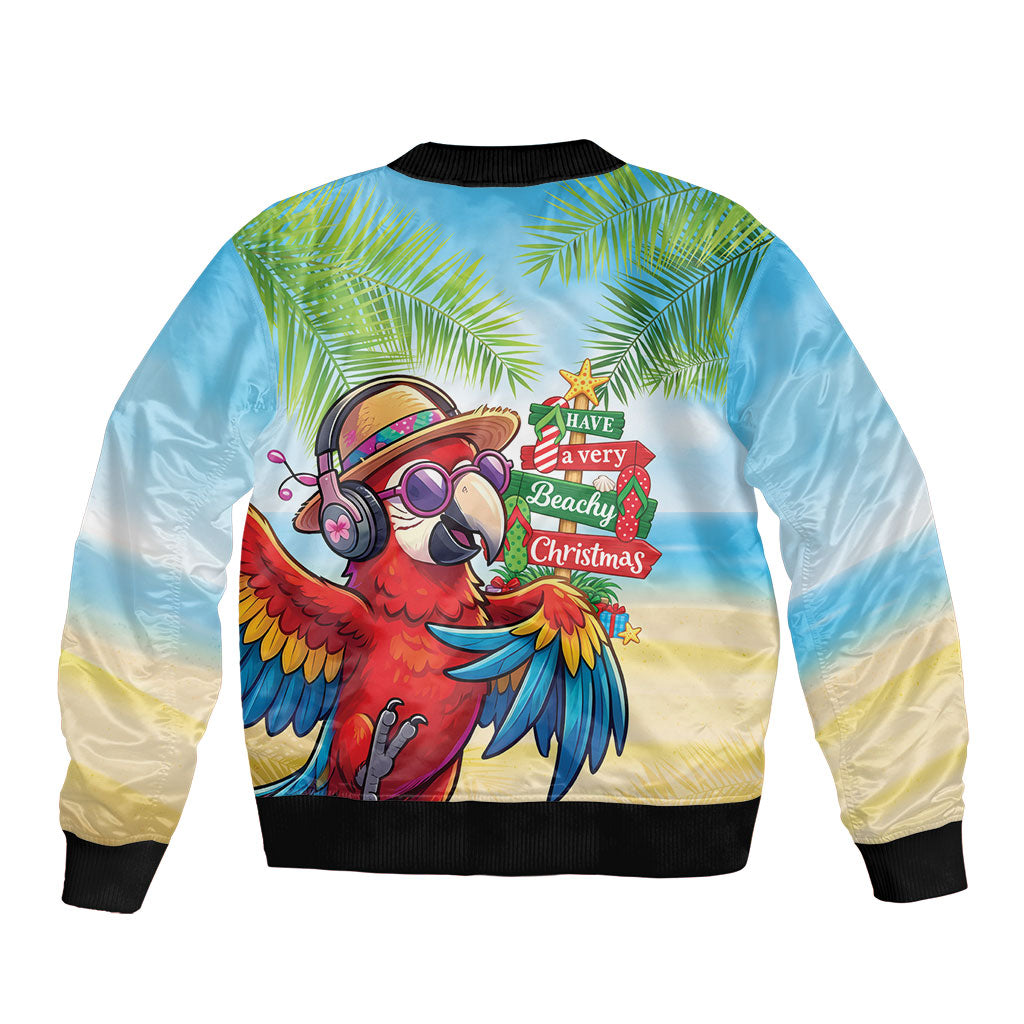 Hawaii Christmas Sleeve Zip Bomber Jacket Have A Very Beachy Christmas LT05 - Polynesian Pride