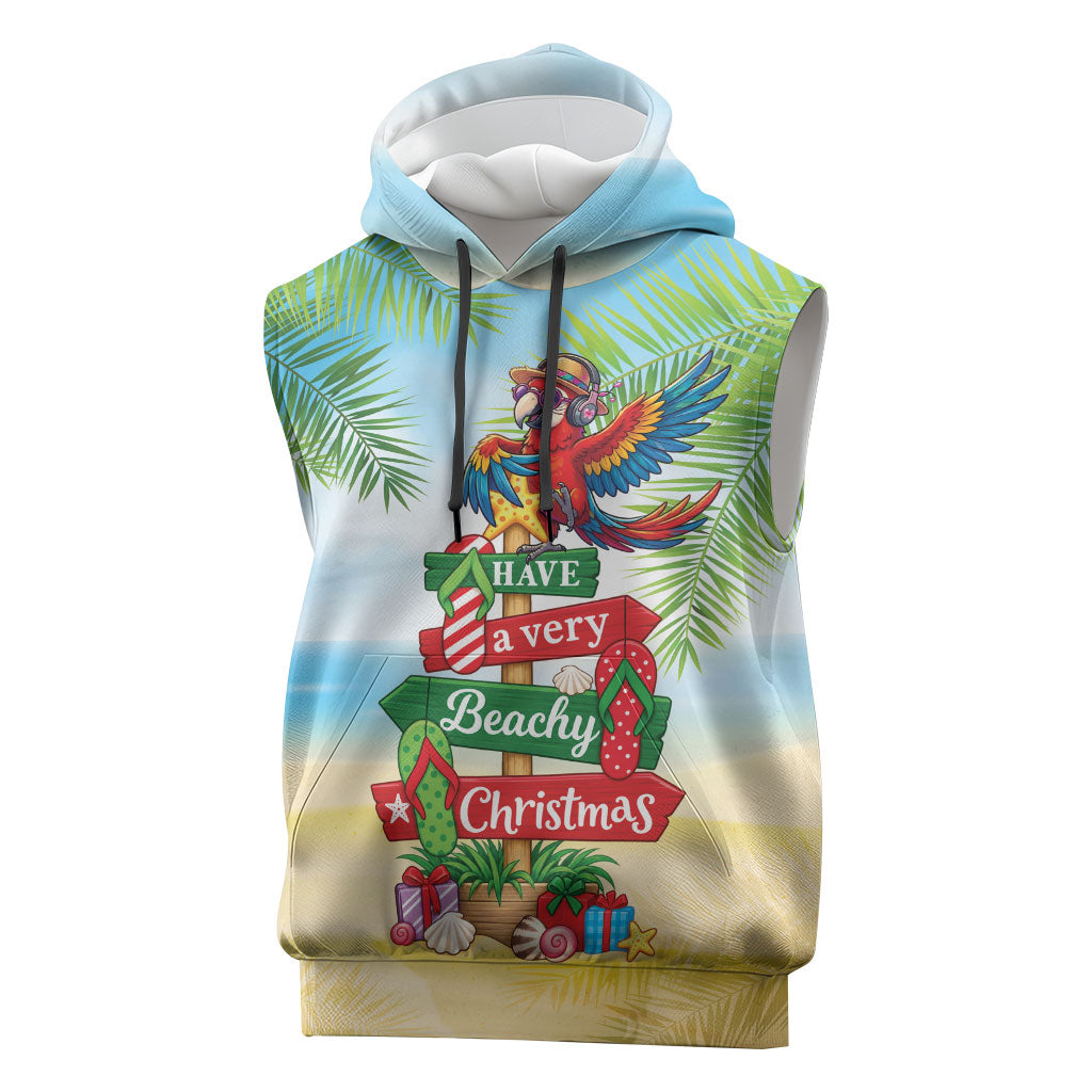 Hawaii Christmas Sleeveless Hoodie Have A Very Beachy Christmas LT05 Multicolor - Polynesian Pride
