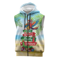 Hawaii Christmas Sleeveless Zip Hoodie Have A Very Beachy Christmas LT05 Multicolor - Polynesian Pride