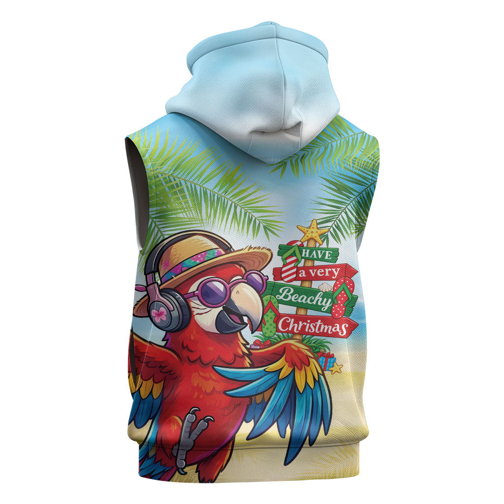 Hawaii Christmas Sleeveless Zip Hoodie Have A Very Beachy Christmas LT05 - Polynesian Pride