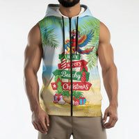 Hawaii Christmas Sleeveless Zip Hoodie Have A Very Beachy Christmas LT05 - Polynesian Pride