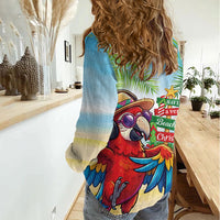 Hawaii Christmas Women Casual Shirt Have A Very Beachy Christmas LT05 - Polynesian Pride