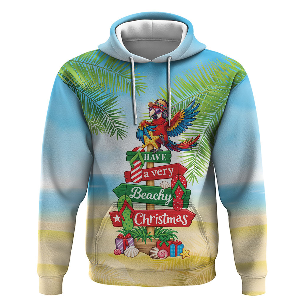 Hawaii Christmas Zip Hoodie Have A Very Beachy Christmas LT05 Pullover Hoodie Multicolor - Polynesian Pride