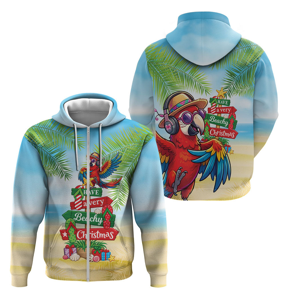 Hawaii Christmas Zip Hoodie Have A Very Beachy Christmas LT05 - Polynesian Pride