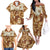 Personalized Fiji Spring Break Family Matching Off Shoulder Long Sleeve Dress and Hawaiian Shirt Fijian Tapa Pattern Brown LT05 - Polynesian Pride