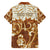 Personalized Fiji Spring Break Family Matching Puletasi Dress and Hawaiian Shirt Fijian Tapa Pattern Brown LT05 - Polynesian Pride