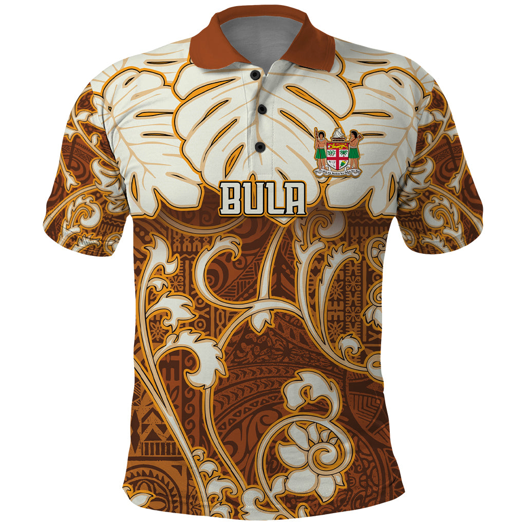 Personalized Fiji Spring Break Polo Shirt Fijian Tapa Pattern Brown LT05 Brown - Polynesian Pride