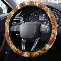 Fiji Spring Break Steering Wheel Cover Fijian Tapa Pattern Brown LT05 - Polynesian Pride