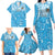 Personalized Fiji Spring Break Family Matching Long Sleeve Bodycon Dress and Hawaiian Shirt Fijian Tapa Pattern Blue LT05 - Polynesian Pride