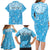 Personalized Fiji Spring Break Family Matching Long Sleeve Bodycon Dress and Hawaiian Shirt Fijian Tapa Pattern Blue LT05 - Polynesian Pride