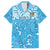 Personalized Fiji Spring Break Family Matching Off Shoulder Long Sleeve Dress and Hawaiian Shirt Fijian Tapa Pattern Blue LT05 Dad's Shirt - Short Sleeve Blue - Polynesian Pride