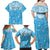 Personalized Fiji Spring Break Family Matching Off Shoulder Maxi Dress and Hawaiian Shirt Fijian Tapa Pattern Blue LT05 - Polynesian Pride