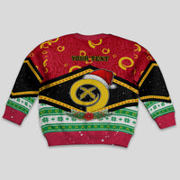 Personalised Vanuatu Christmas Kid Ugly Christmas Sweater Santa God Yumi LT05 - Polynesian Pride