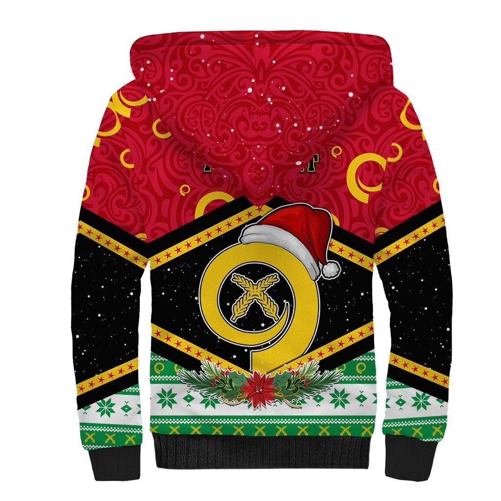 Personalized Vanuatu Christmas Sherpa Hoodie Santa God Yumi LT05 - Polynesian Pride
