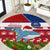 Samoa Christmas Round Carpet Santas Whale Manuia Le Kerisimasi LT05 Red - Polynesian Pride