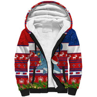 Personalized Samoa Christmas Sherpa Hoodie Santas Whale Manuia Le Kerisimasi LT05 Unisex Red - Polynesian Pride