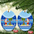 Fiji Christmas Ceramic Ornament Santa Claus Surf Marau Na Kerisimasi LT05 Oval Blue - Polynesian Pride