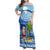 Personalized Fiji Christmas Family Matching Off Shoulder Maxi Dress and Hawaiian Shirt Santa Claus Surf Marau Na Kerisimasi LT05 Mom's Dress Blue - Polynesian Pride