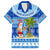 Personalized Fiji Christmas Family Matching Puletasi Dress and Hawaiian Shirt Santa Claus Surf Marau Na Kerisimasi LT05 Dad's Shirt - Short Sleeve Blue - Polynesian Pride