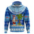 Personalized Fiji Christmas Hoodie Santa Claus Surf Marau Na Kerisimasi LT05 Blue - Polynesian Pride