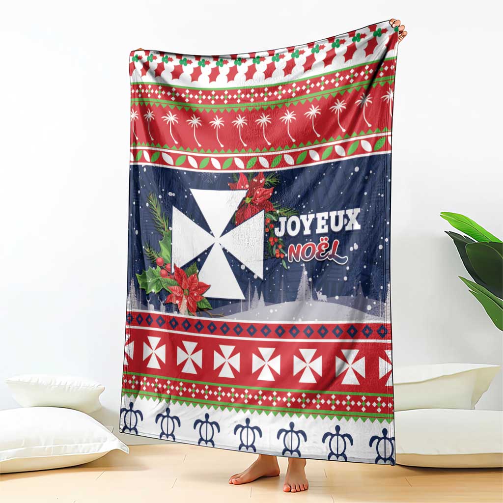 Wallis and Futuna Christmas Blanket Poinsettia Joyeux Noel LT05 - Polynesian Pride