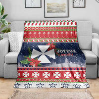 Wallis and Futuna Christmas Blanket Poinsettia Joyeux Noel LT05 - Polynesian Pride