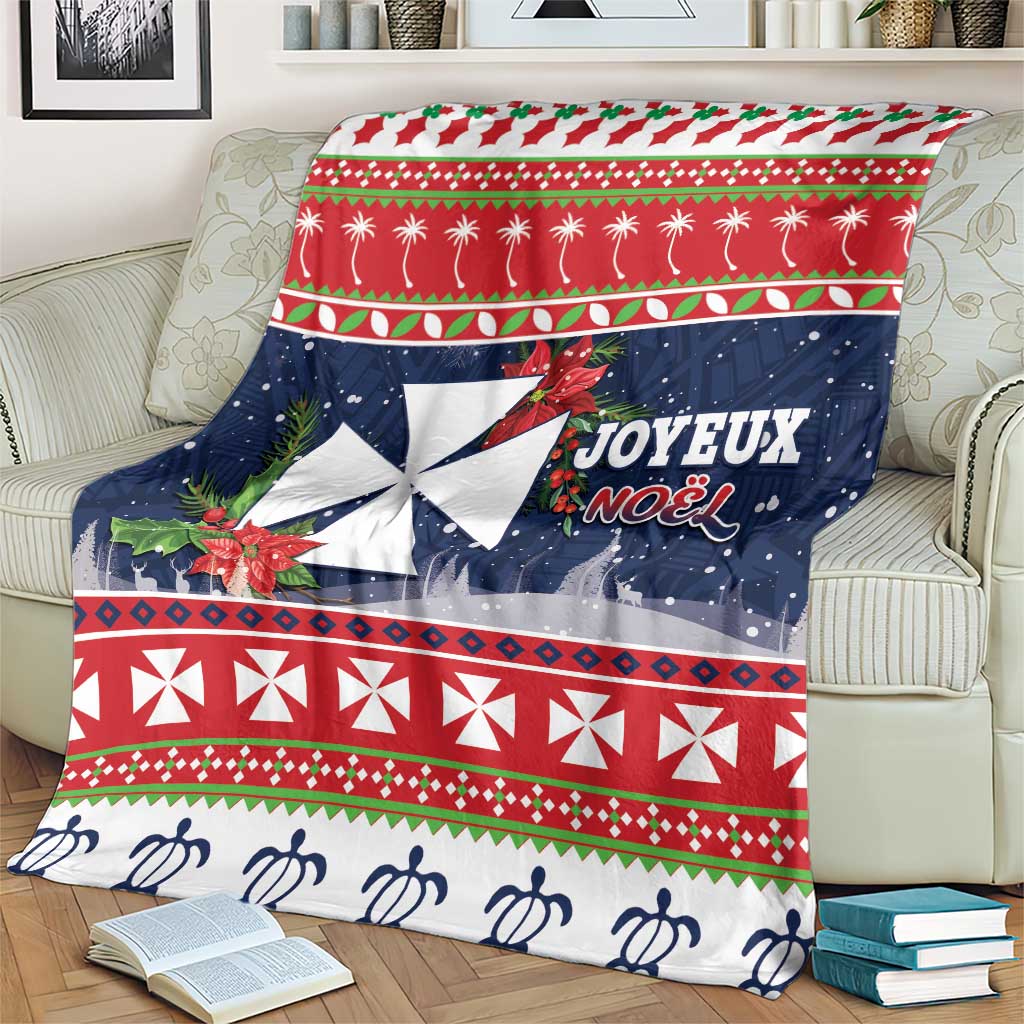 Wallis and Futuna Christmas Blanket Poinsettia Joyeux Noel LT05 - Polynesian Pride