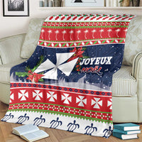 Wallis and Futuna Christmas Blanket Poinsettia Joyeux Noel LT05 - Polynesian Pride