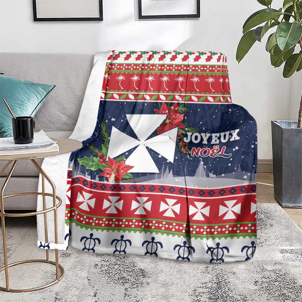 Wallis and Futuna Christmas Blanket Poinsettia Joyeux Noel LT05 - Polynesian Pride
