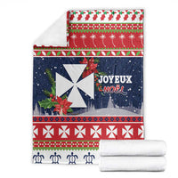 Wallis and Futuna Christmas Blanket Poinsettia Joyeux Noel LT05 - Polynesian Pride